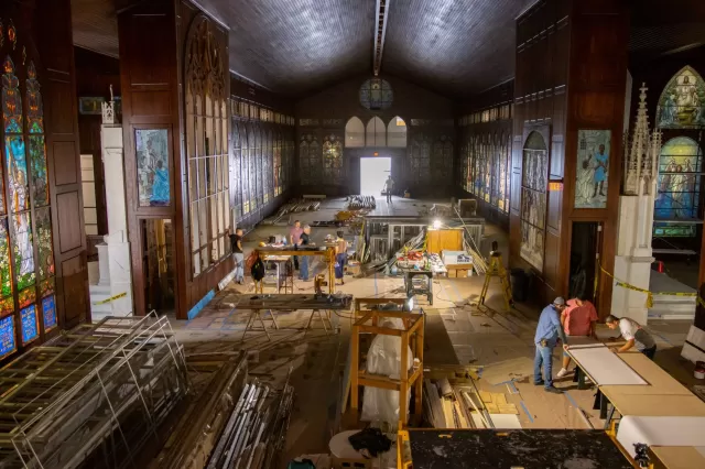 Gelman Stained Glass Museum under construction